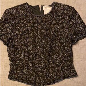 Adrianna Papell Occasions Beaded Blouse New - 10